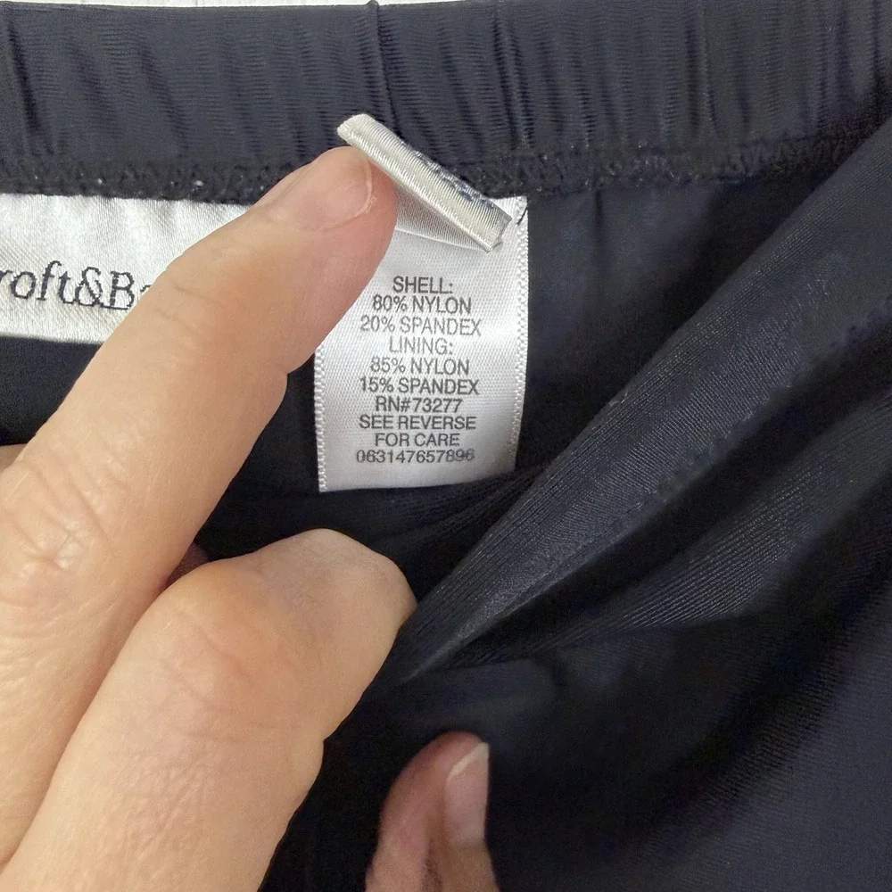 Croft & Barrow Womens Swim Skirt Plus Size 22W Black Side Slit Beach Travel Pool